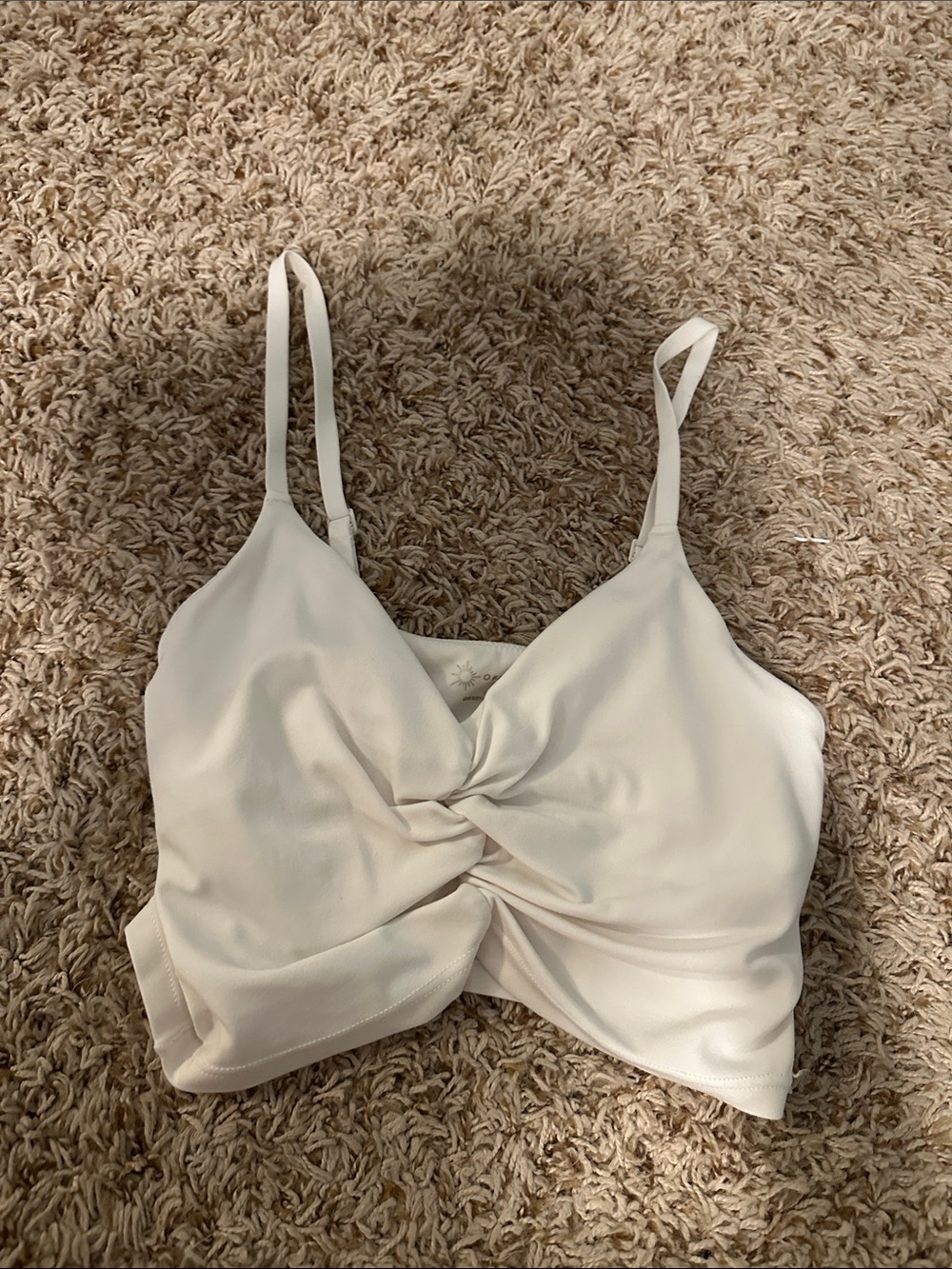 Twist-Front Cream Camisole with Adjustable Straps